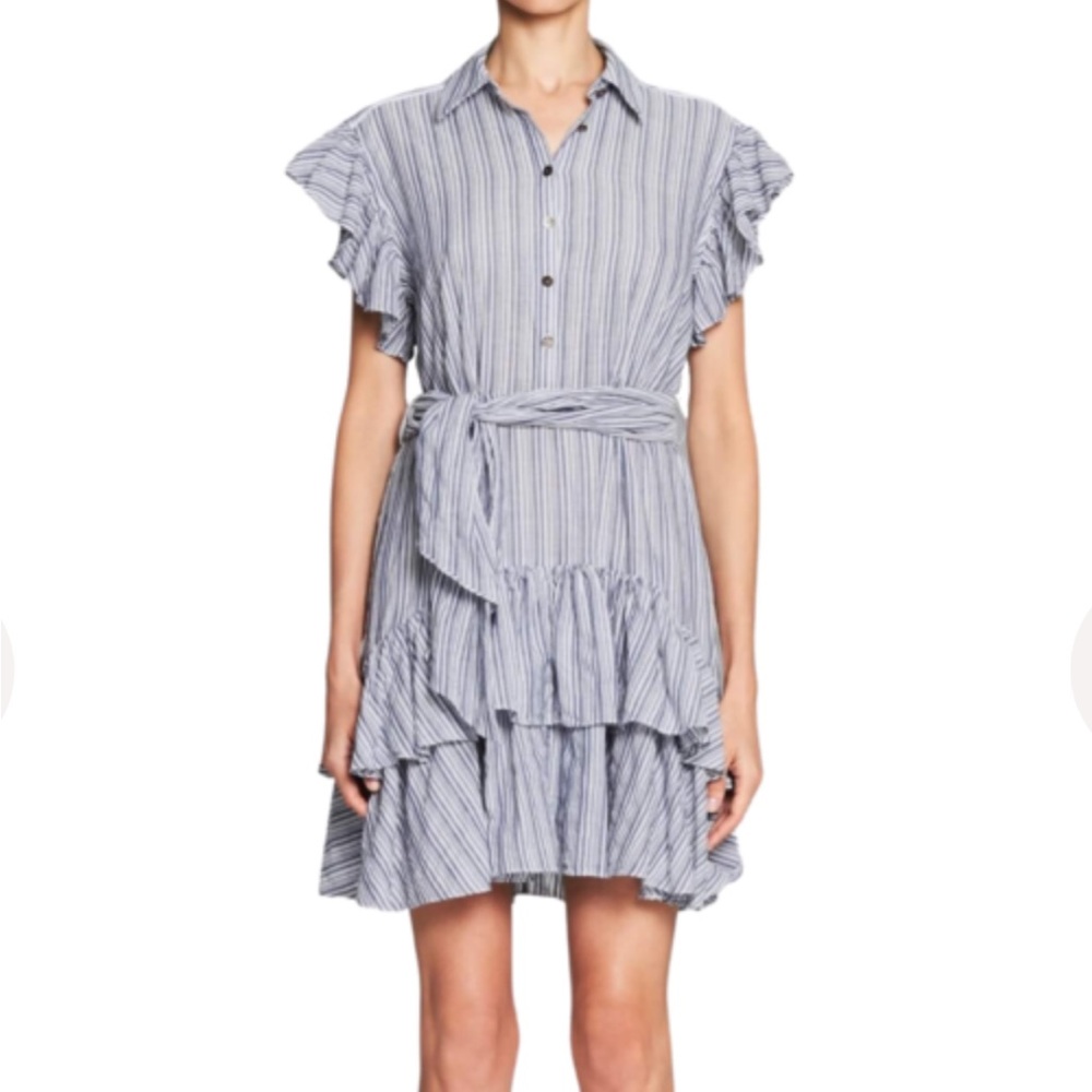 Rebecca Taylor Striped Ruffle Dress - Picture 8 of 12